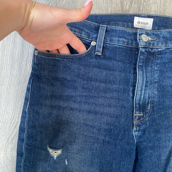 Hudson - Blair High Rise Super Skinny Ankle Medium/Dark Wash Jeans - Size 30 - Picture 3 of 9
